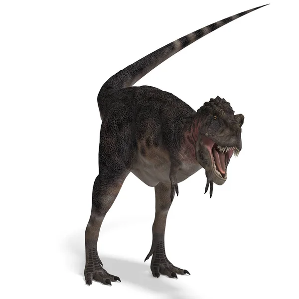 Dinosaur Tarbosaurus Rendering Clipping Path Shadow White — Stock Photo, Image