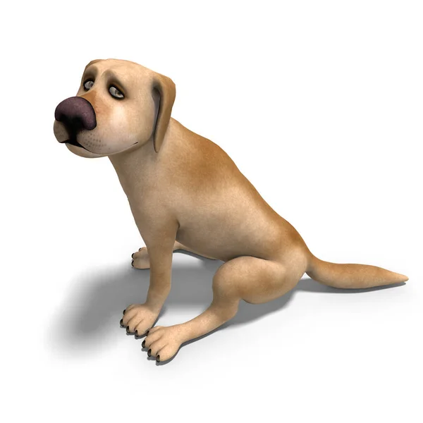 Muito Engraçado Cão Dos Desenhos Animados Pouco Louco Renderização Com — Fotografia de Stock