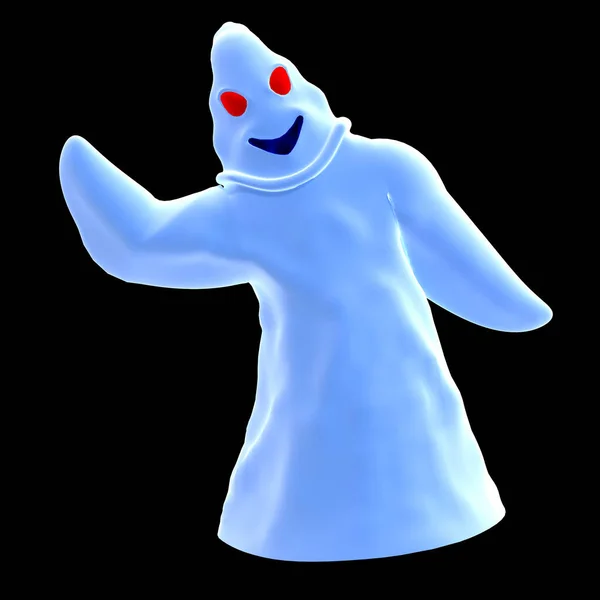 Funny Cartoon Ghost Rendering Clipping Path Shadow White — Stock Photo, Image