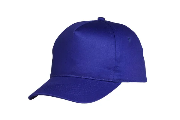 Casquette Baseball Bleue Isolée Sur Fond Blanc — Photo