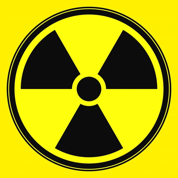 Sinal Radiação Nuclear Vector Ícone Amarelo Com Contorno Preto Fundo — Fotografia de Stock