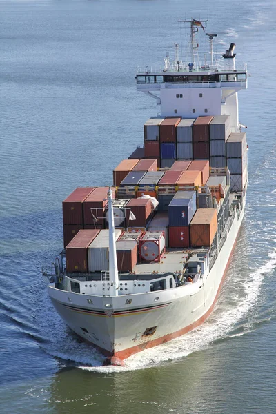 Una Nave Container Caricata — Foto Stock