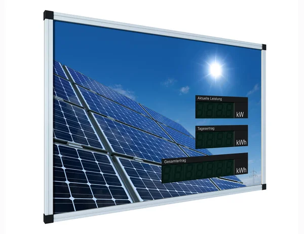 Display Solar Alemão Lcd Sem Valores Facilmente Editável Com Caminho — Fotografia de Stock