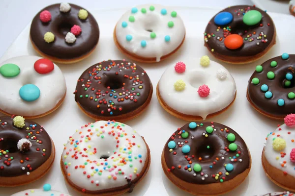 Tasty Sweet Donuts White — Stock Photo, Image