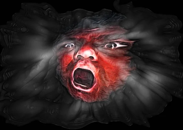 Monstruo Espeluznante Con Ojos Rojos Mancha Negra —  Fotos de Stock