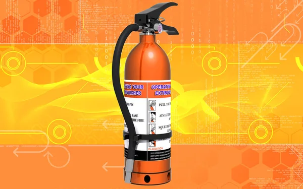 Digital Illustration Fire Extinguisher Colour Background — 스톡 사진