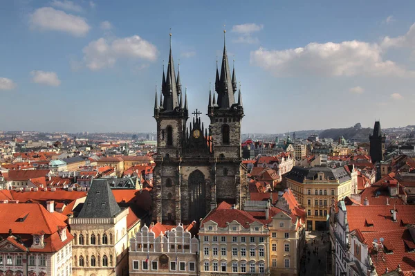 Stare Miasto Rynek Tyn Kościół Praga — Zdjęcie stockowe