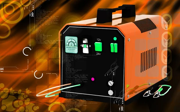 Digital Illustration Battery Charger Colour Background — Stockfoto