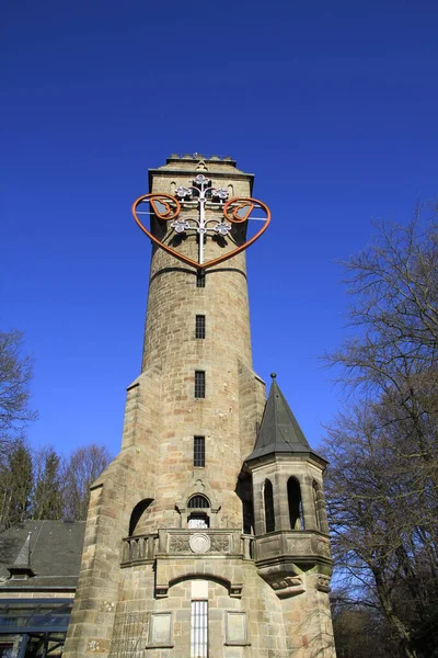 Espejo Lustre Torre Marburg Der Lahn — Foto de Stock