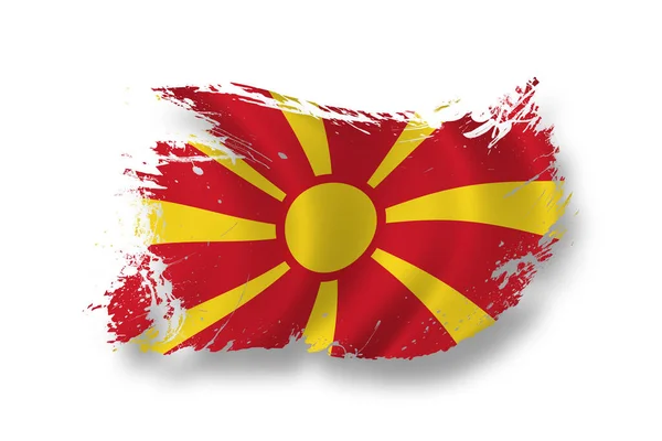 Vlajka Makedonie Vlastenectví Země — Stock fotografie
