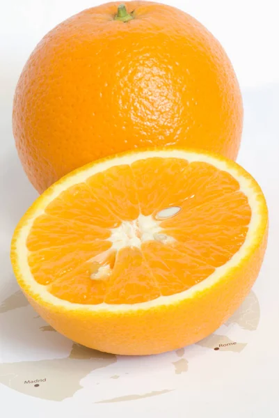 Oranje Fruit Kaart Achtergrond — Stockfoto