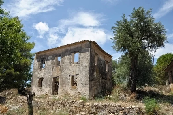 Casa Rural Tradicional Zakynthos Abandonada Após Severo Terremoto 1953 — Fotografia de Stock