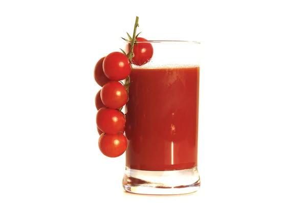 Tomatensaft Glas Isoliert Auf Weiß — Stockfoto