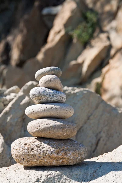 Six Pebbles Coming Back Spain — Stock Photo, Image