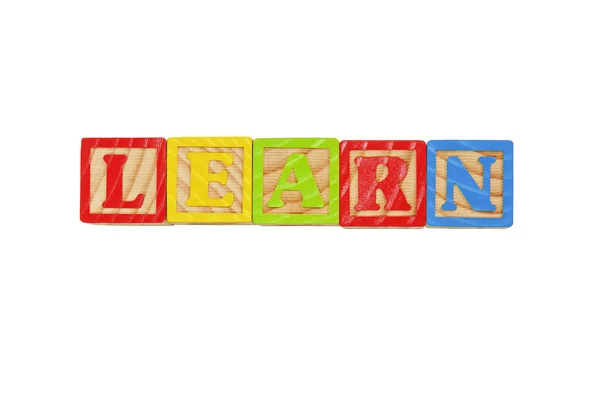 Alphabet Pour Enfants Blocs Orthographiant Mot Apprendre — Photo