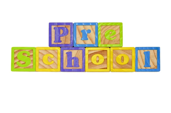 Childrens Alphabet Blocks Spelling Words Pre School — Stock Photo, Image