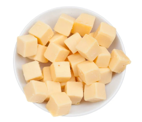 Beyaz Arka Planda Izole Edilmiş Bir Kasedeki Peynir Kalıpları — Stok fotoğraf