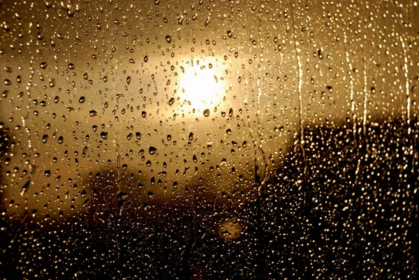 Cae Lluvia Sobre Ventana — Foto de Stock