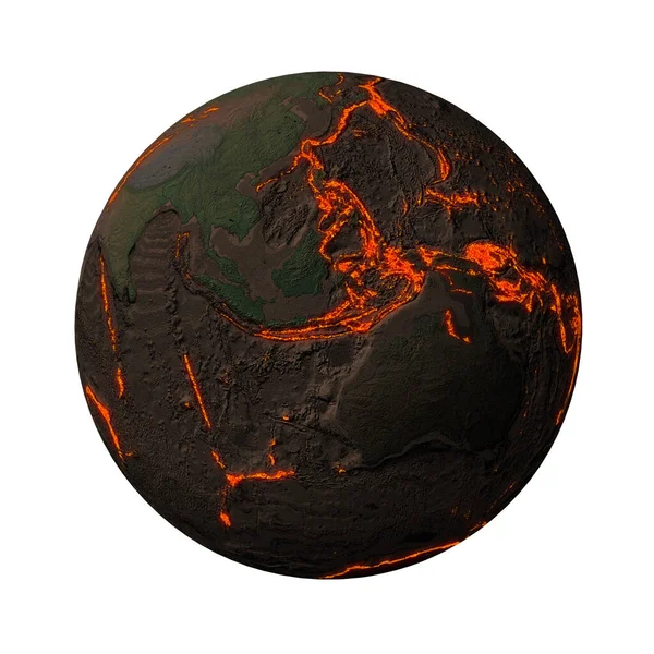 Erde Ohne Wasser Und Pflanzen Australien Entlang Der Tektonischen Platten — Stockfoto