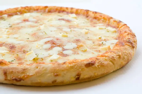 Cheese Pizza White Background — Stock Photo, Image