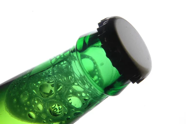 Närbild Grön Glasflaska — Stockfoto