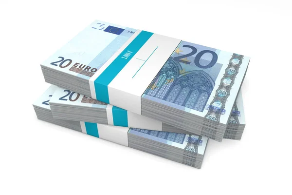 Τρία Πακέτα Των Ευρώ Περιτύλιγμα Τραπέζης 000 Ευρώ Καθένα — Φωτογραφία Αρχείου