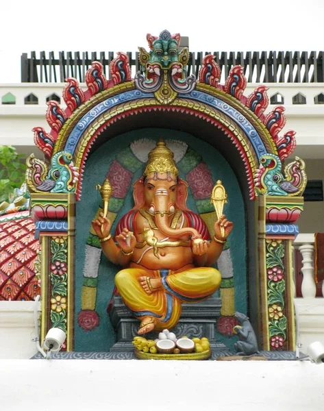 Statue Ganesha Dans Temple Indien Chinatown Simple Apore — Photo
