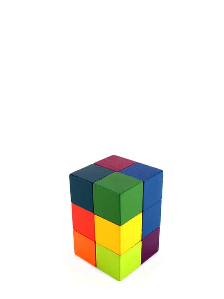 Логические Кубики Игры Изолированные Белом — стоковое фото