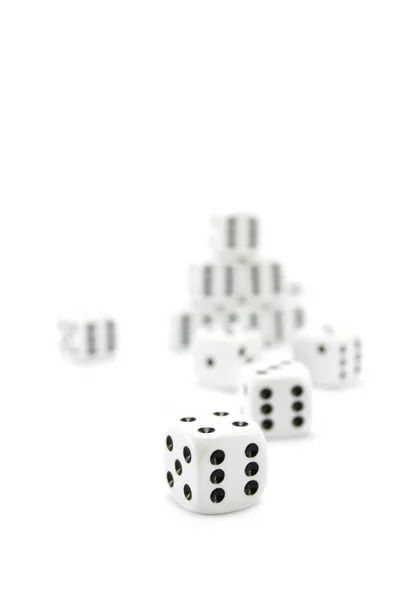 Hazardu Kostky Bílém Pozadí — Stock fotografie