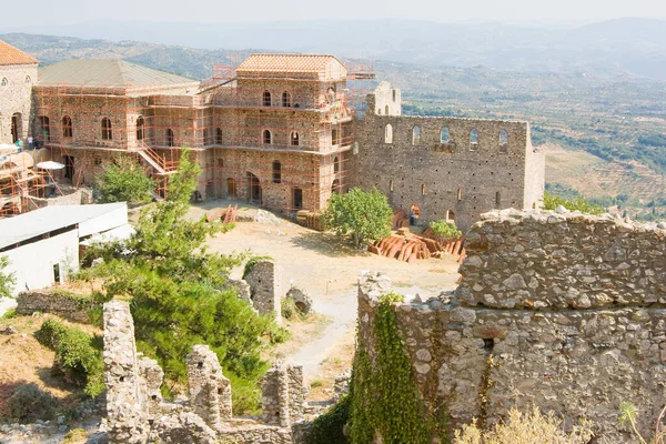 Vista Antigua Ciudad Griega Mystras Unas Ruinas Medievales Peloponeso — Foto de Stock