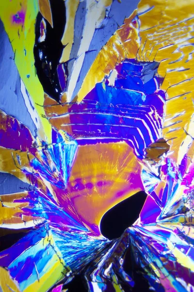 Microcrystals Tartaric Acid Polarized Light — Stock Photo, Image