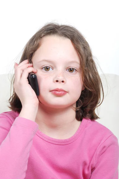 Cep Telefonu Olan Kız — Stok fotoğraf