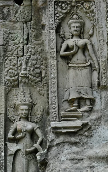 Detalhe Esculturas Pedra Angkor Wat Cambodia — Fotografia de Stock