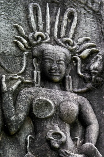 Detail Der Steinschnitzereien Angkor Wat Kambodscha — Stockfoto