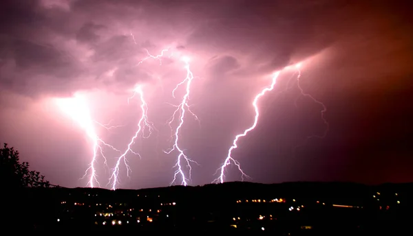 Nuvens Tempestade Noite — Fotografia de Stock