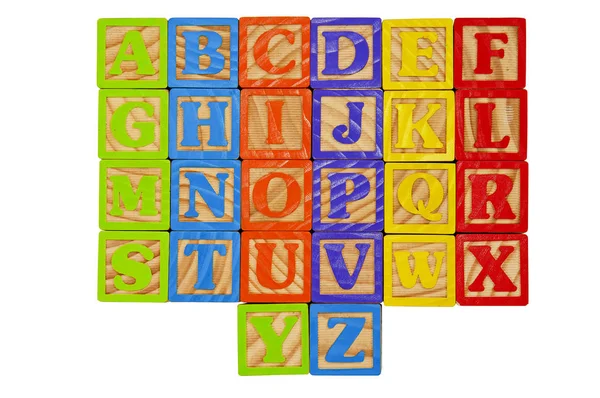 Childrens Alphabet Blocks Whole Alphabet Capital Letters — Stock Photo, Image