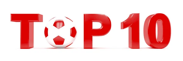 Texto Top Com Bola Futebol Futebol Vez Letra — Fotografia de Stock
