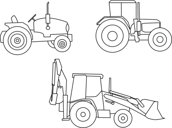 Set Various Tractors — Stock Photo, Image