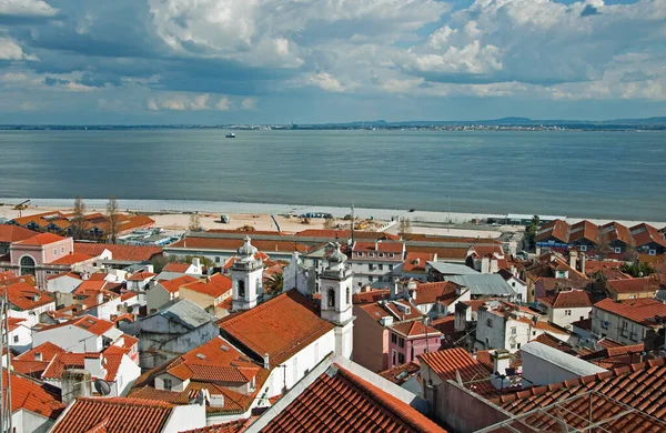 Portugal Capital Lisboa Arquitetura Paisagística Construção Telhados — Fotografia de Stock