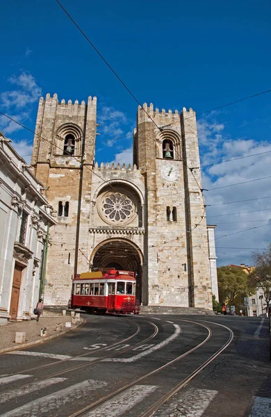 Portugal Capital City Lisbon Tram Road — 스톡 사진