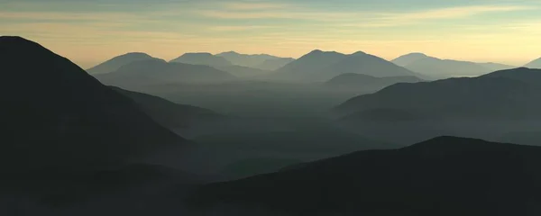 山脈の3Dイラスト — ストック写真