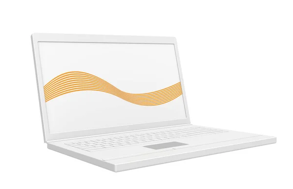 Αφηρημένο Laptop Απομονωμένα Λευκό — Φωτογραφία Αρχείου