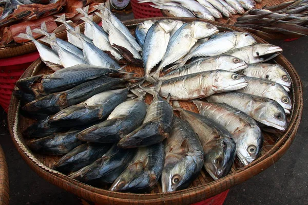 Рыба Корзине Рынке — стоковое фото