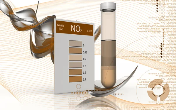 Digitale Darstellung Des Nitrittests Farbigen Hintergrund — Stockfoto