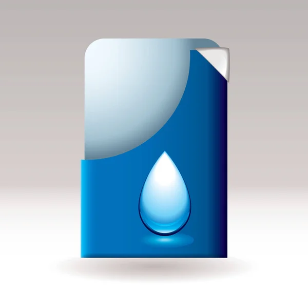 Folheto Moderno Cartão Papel Com Ícone Água Tema Ecológico — Fotografia de Stock