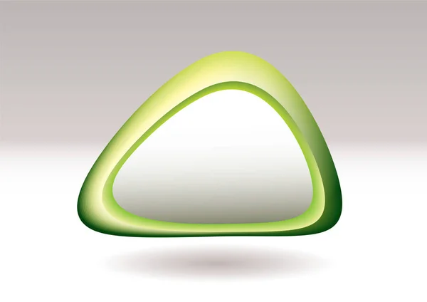 Ikona Zelená Abstraktní Oblázkové Copyspace Bílé Pozadí — Stock fotografie