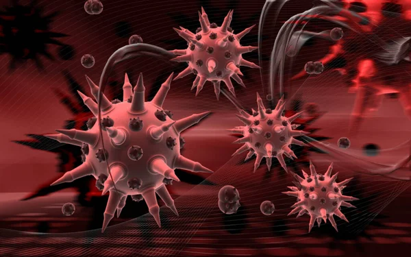 Digital Illustration Influensa Virus Färg Bakgrund — Stockfoto