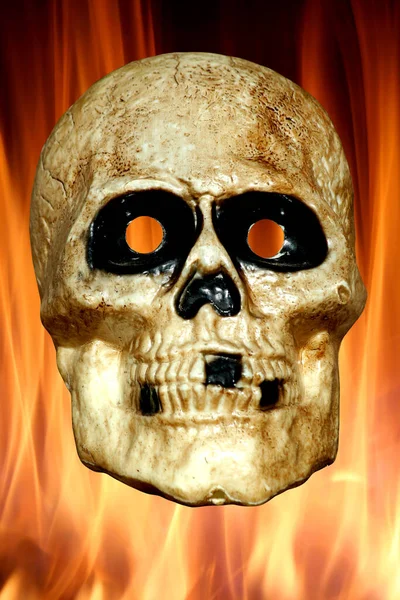 Scary Skull Fire Background — Stock Photo, Image