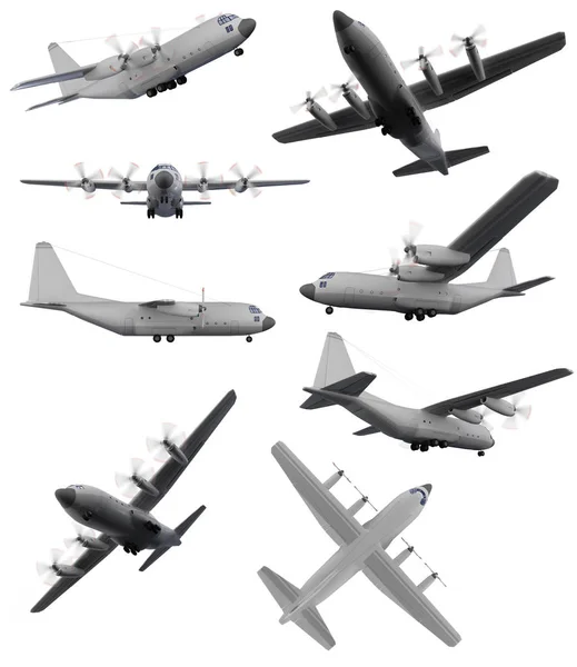 Isolated Collection Aircraft — Stok fotoğraf