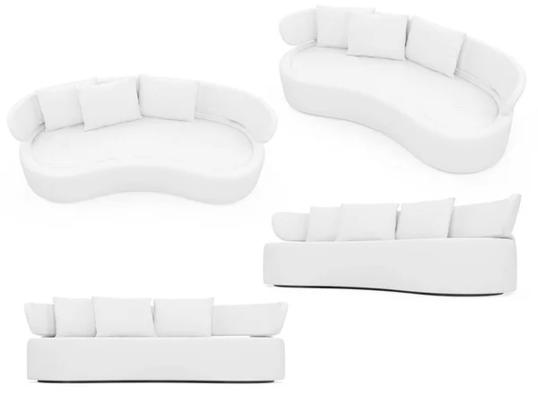 Vereinzelte Collage Von Sofa Auf Weißem Hintergrund — Stockfoto